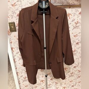 SHEIN Chocolate Brown Women's Blazer